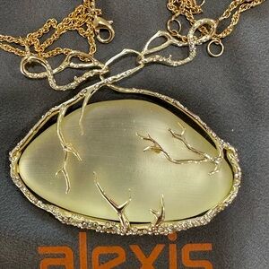 Alexis Bittar Ophelia Vine Pendant & earrings Gold Branches Swarovski Crystal